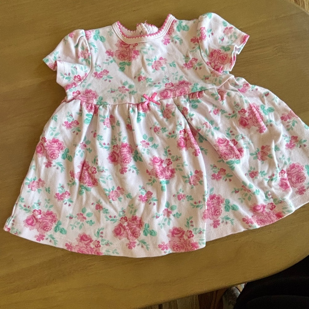 Little Me Pink Floral Baby Dress - Size 9M